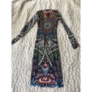 Tattoo sheer bodycon dress